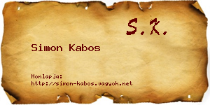 Simon Kabos névjegykártya